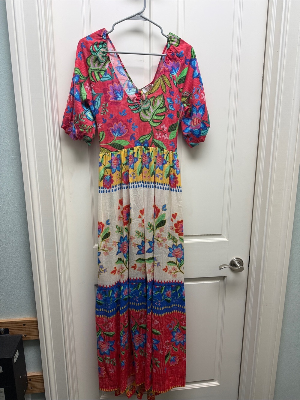 Johnny Was Multicolor Floral V-Neck Maxi Dress - Picture 1 of 3